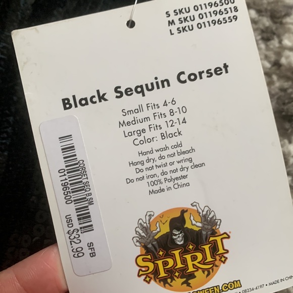 Halloween 🎃 Black Coset with mini top hat - Picture 2 of 8